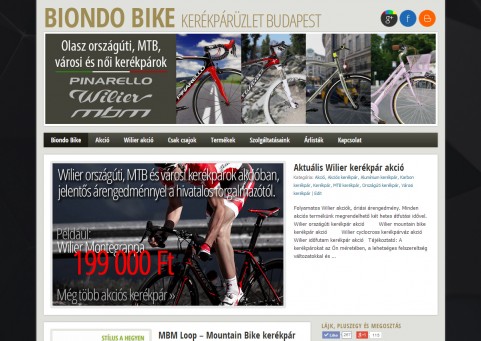 SpaceboyDesign – Biondo Bike honlapkészítés referencia